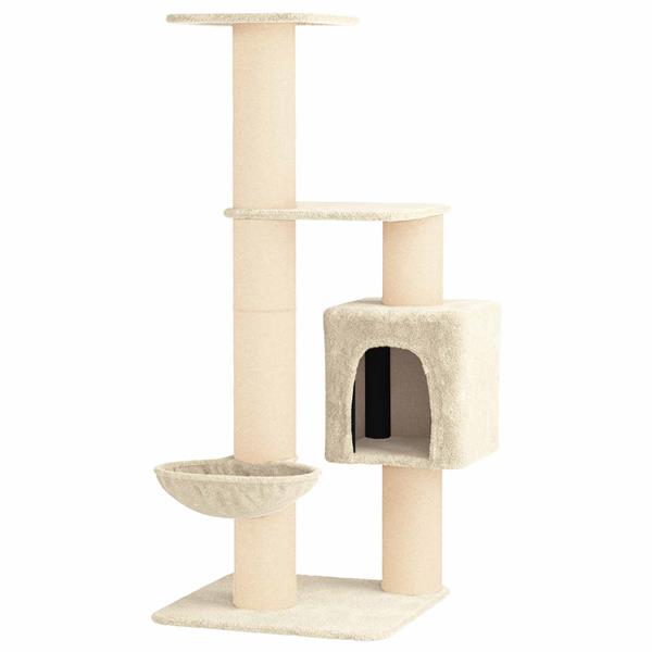 Grote foto vidaxl kattenboom met sisal krabpalen cr mekleurig 137 cm dieren en toebehoren katten accessoires