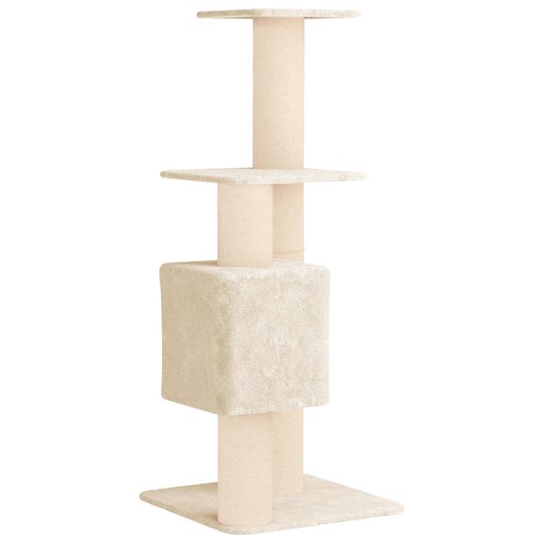 Grote foto vidaxl kattenboom met sisal krabpalen cr mekleurig 137 cm dieren en toebehoren katten accessoires