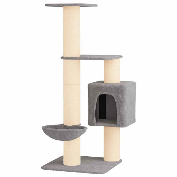 Grote foto vidaxl kattenboom met sisal krabpalen lichtgrijs 137 cm dieren en toebehoren katten accessoires