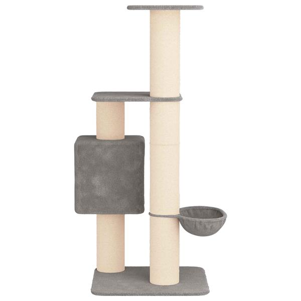 Grote foto vidaxl kattenboom met sisal krabpalen lichtgrijs 137 cm dieren en toebehoren katten accessoires