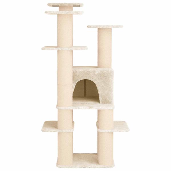 Grote foto vidaxl kattenboom met sisal krabpalen cr mekleurig 161 cm dieren en toebehoren katten accessoires