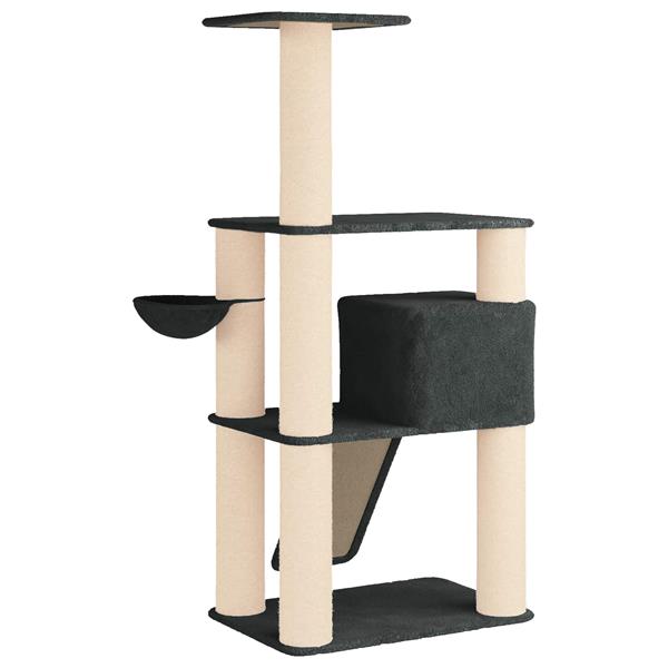 Grote foto vidaxl kattenboom met sisal krabpalen donkergrijs 173 cm dieren en toebehoren katten accessoires