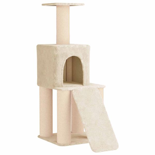Grote foto vidaxl kattenboom met sisal krabpalen cr mekleurig 146 cm dieren en toebehoren katten accessoires