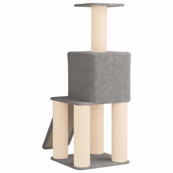 Grote foto vidaxl kattenboom met sisal krabpalen lichtgrijs 146 cm dieren en toebehoren katten accessoires