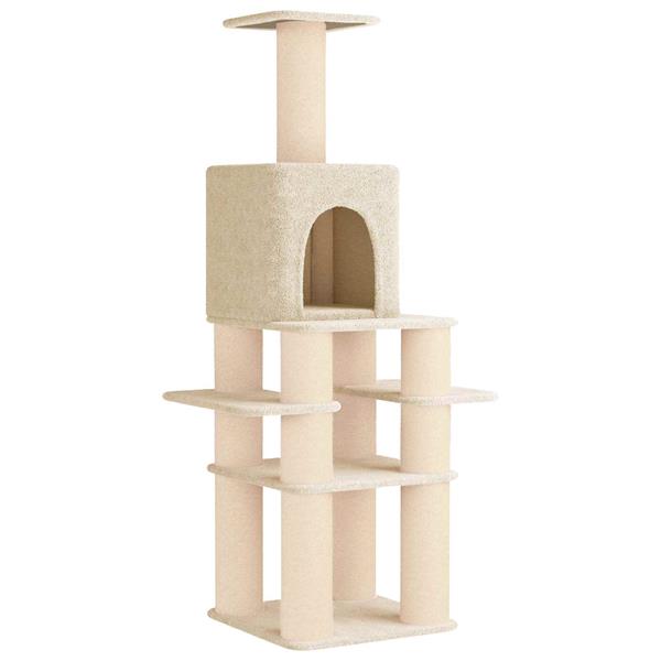 Grote foto vidaxl kattenboom met sisal krabpalen cr mekleurig 180 cm dieren en toebehoren katten accessoires