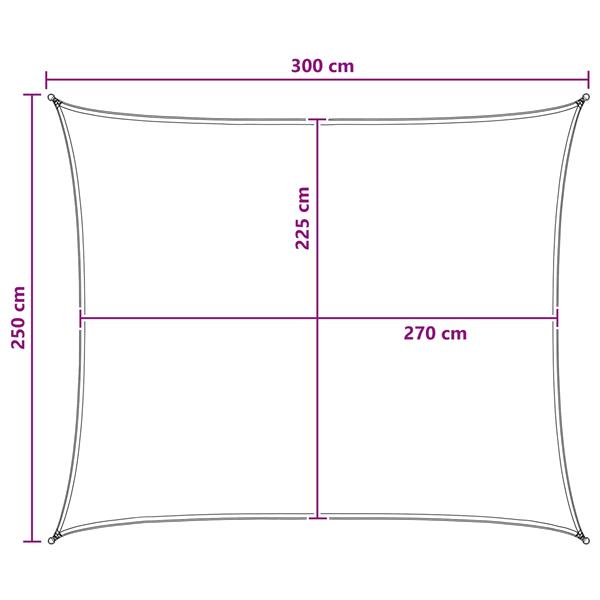 Grote foto vidaxl zonneschaduwzeil 2 5 x 3 m hdpe rechthoekig lichtgrijs en wit. tuin en terras overige tuin en terras