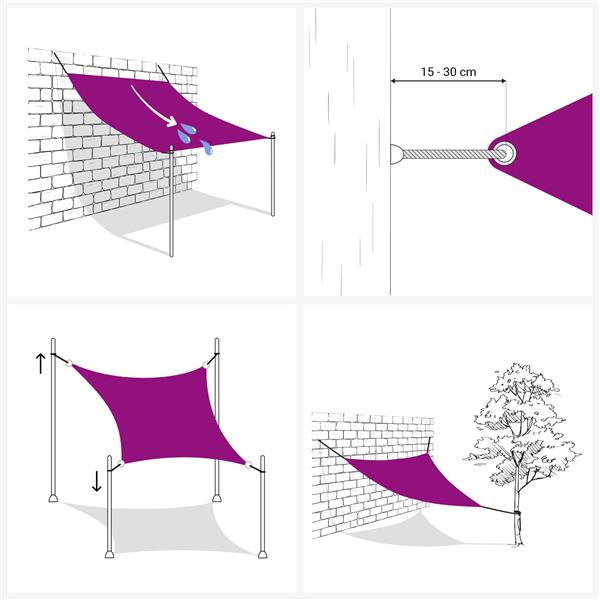 Grote foto vidaxl zonneschaduwzeil 2 5 x 6 m hdpe rechthoekig donkergroen tuin en terras overige tuin en terras