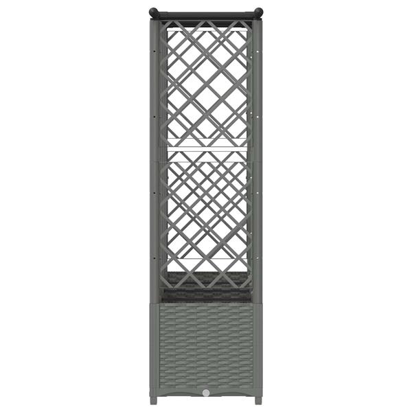 Grote foto vidaxl verhoogd bed met trellis en dak lichtgrijs 202 x 40 x 136 cm pp tuin en terras overige tuin en terras