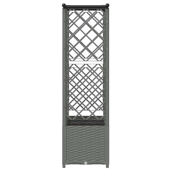 Grote foto vidaxl verhoogd bed met trellis en dak lichtgrijs 163 5 x 40 x 136 cm tuin en terras overige tuin en terras