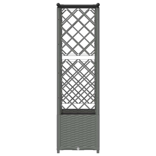 Grote foto vidaxl verhoogd bed met trellis en dak lichtgrijs 124 x 40 x 136 cm pp tuin en terras overige tuin en terras