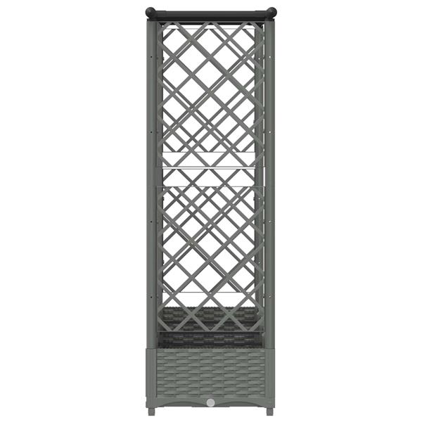 Grote foto vidaxl verhoogd bed met trellis en dak lichtgrijs 202 5 x 40 x 121 cm tuin en terras overige tuin en terras