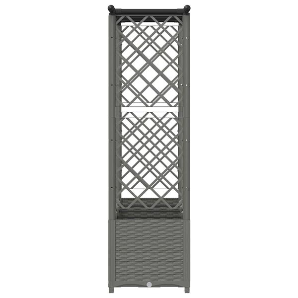 Grote foto vidaxl verhoogd bed met trellis en dak lichtgrijs 203 x 40 x 136 cm pp tuin en terras overige tuin en terras