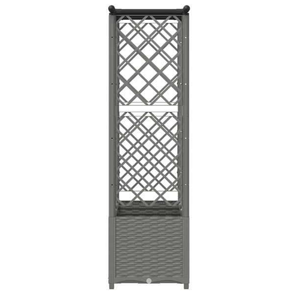 Grote foto vidaxl verhoogd bed met trellis en dak lichtgrijs 162 5 x 40 x 136 cm tuin en terras overige tuin en terras
