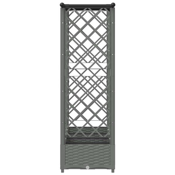 Grote foto vidaxl verhoogd bed met trellis en dak lichtgrijs 203 x 40 x 121 cm pp tuin en terras overige tuin en terras