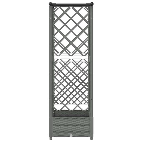 Grote foto vidaxl verhoogd bed met trellis en dak lichtgrijs 122 5 x 40 x 121 cm tuin en terras overige tuin en terras