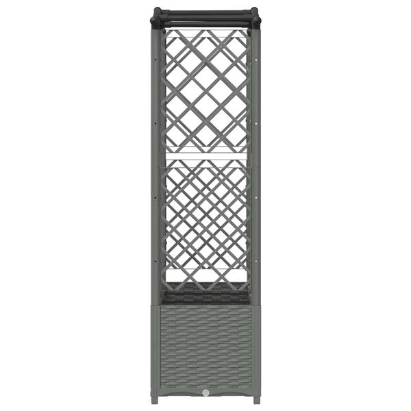 Grote foto vidaxl verhoogd bed met trellis en dak lichtgrijs 163 x 40 x 138 cm pp tuin en terras overige tuin en terras
