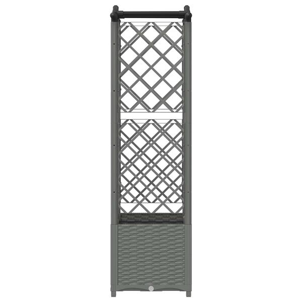 Grote foto vidaxl verhoogd bed met trellis en dak lichtgrijs 122 x 40 x 138 cm pp tuin en terras overige tuin en terras