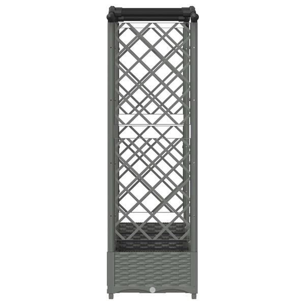 Grote foto vidaxl verhoogd bed met trellis en dak lichtgrijs 203 5 x 40 x 123 cm tuin en terras overige tuin en terras