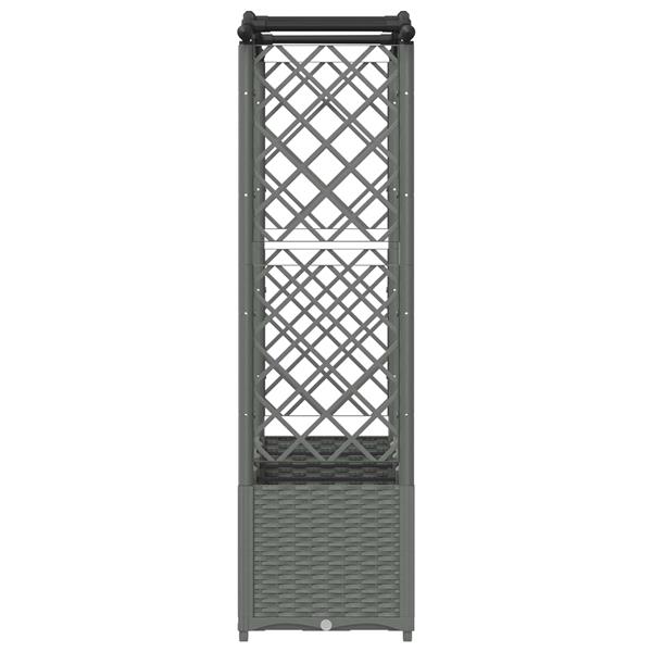 Grote foto vidaxl verhoogd bed met trellis en dak lichtgrijs 204 x 40 x 138 cm pp tuin en terras overige tuin en terras