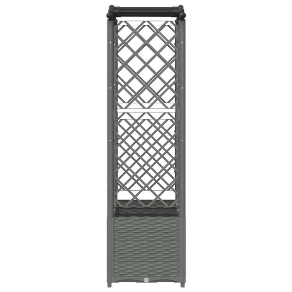 Grote foto vidaxl verhoogd bed met trellis en dak lichtgrijs 164 x 40 x 138 cm pp tuin en terras overige tuin en terras
