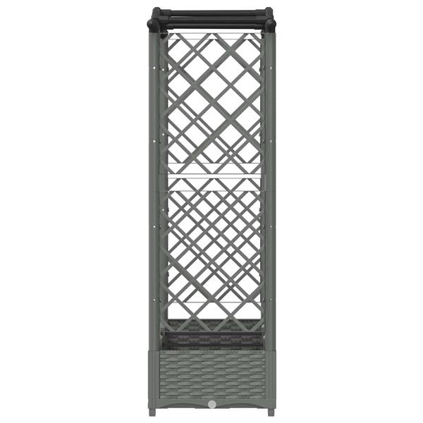 Grote foto vidaxl verhoogd bed met trellis en dak lichtgrijs 169 x 40 x 123 cm pp tuin en terras overige tuin en terras