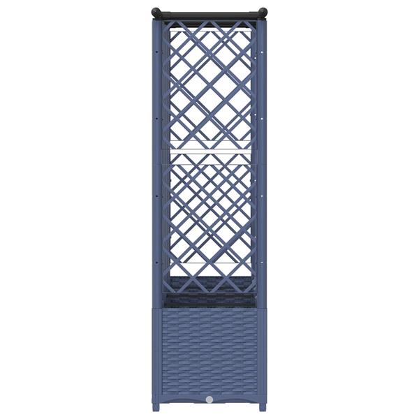 Grote foto vidaxl verhoogd bed met trellis en dak grijs 202 x 40 x 136 cm pp tuin en terras overige tuin en terras