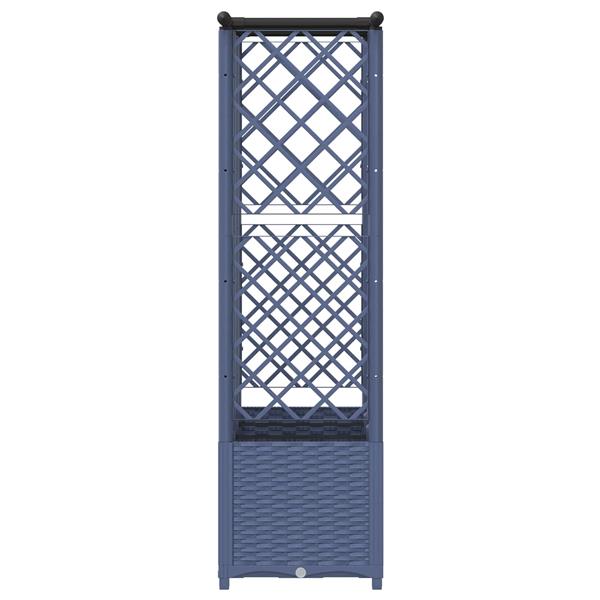 Grote foto vidaxl verhoogd bed met trellis en dak grijs 163 5 x 40 x 136 cm pp tuin en terras overige tuin en terras