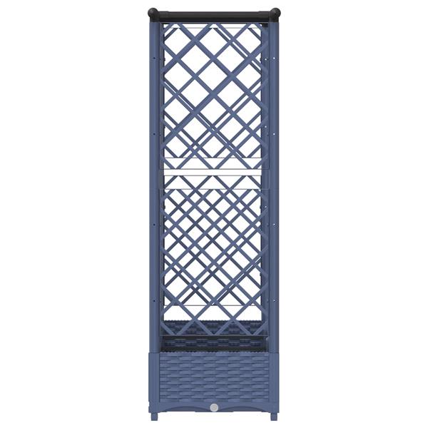 Grote foto vidaxl verhoogd bed met trellis en dak grijs 164 x 40 x 121 cm pp tuin en terras overige tuin en terras