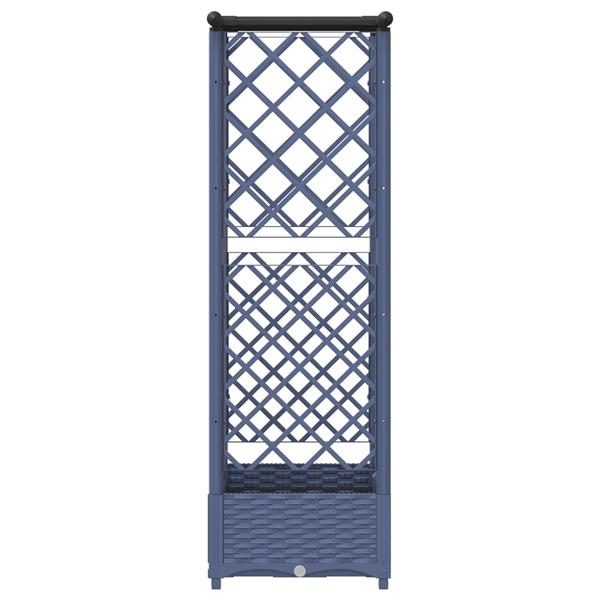 Grote foto vidaxl verhoogd bed met trellis en dak grijs 124 x 40 x 121 cm pp tuin en terras overige tuin en terras
