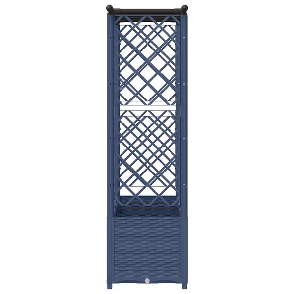 Grote foto vidaxl verhoogd bed met trellis en dak grijs 203 x 40 x 136 cm pp tuin en terras overige tuin en terras