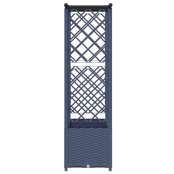 Grote foto vidaxl verhoogd bed met trellis en dak grijs 162 5 x 40 x 136 cm pp tuin en terras overige tuin en terras