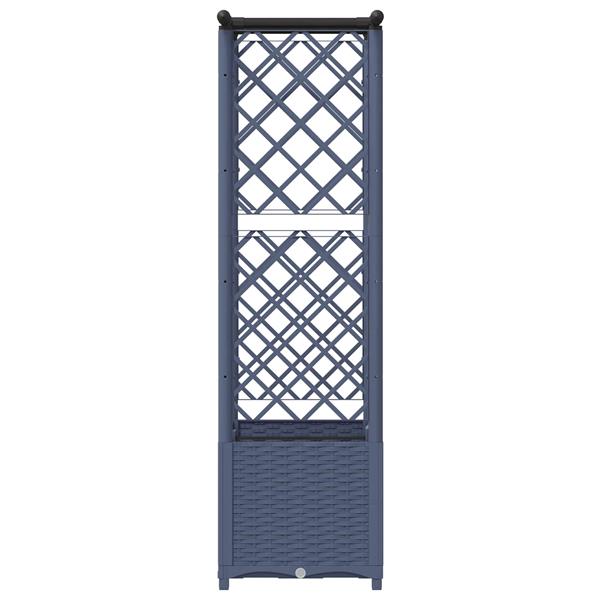 Grote foto vidaxl verhoogd bed met trellis en dak grijs 124 5 x 40 x 136 cm pp tuin en terras overige tuin en terras