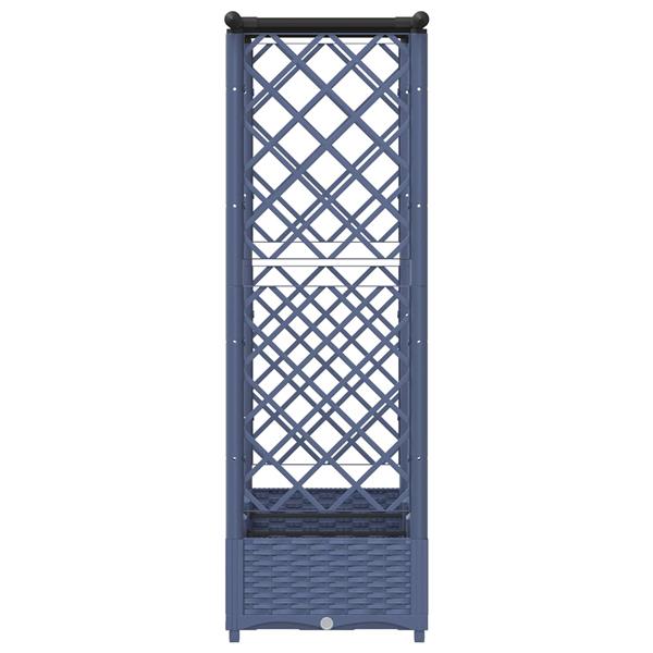 Grote foto vidaxl verhoogd bed met trellis en dak grijs 164 x 40 x 121 cm pp tuin en terras overige tuin en terras