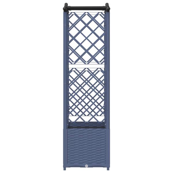 Grote foto vidaxl verhoogd bed met trellis en dak grijs 125 x 40 x 138 cm pp tuin en terras overige tuin en terras