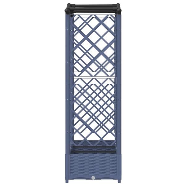 Grote foto vidaxl verhoogd bed met trellis en dak grijs 169 x 40 x 123 cm pp tuin en terras overige tuin en terras
