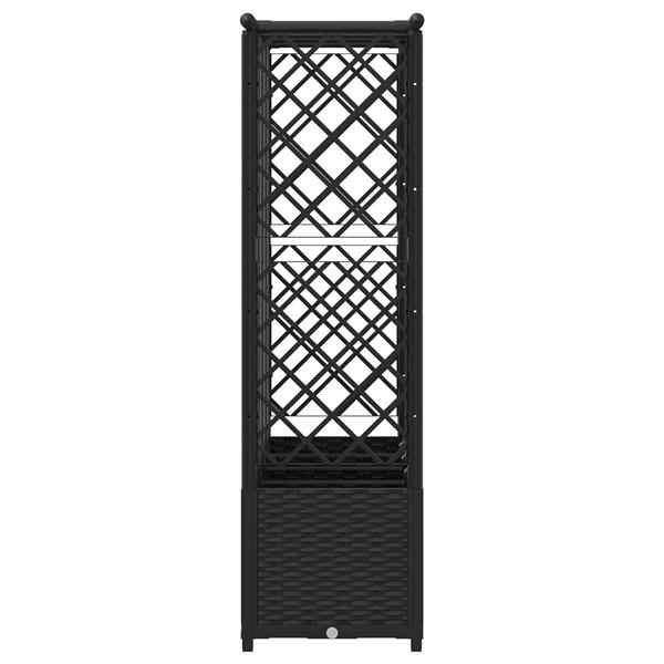Grote foto vidaxl verhoogd bed met trellis en dak zwart 202 x 40 x 136 cm pp tuin en terras overige tuin en terras