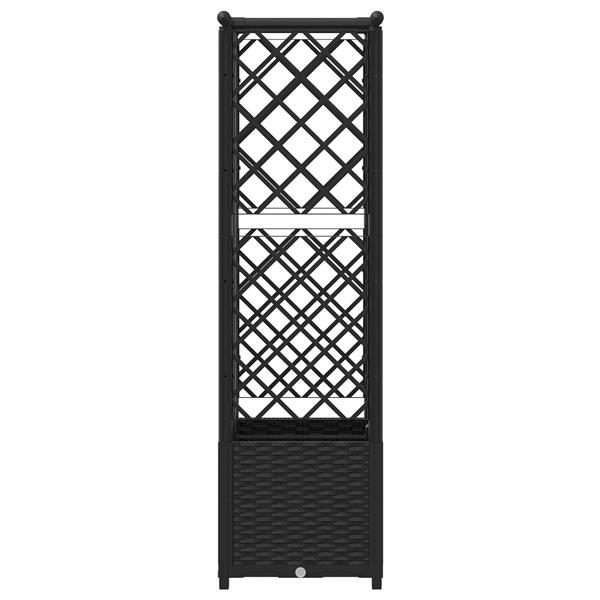 Grote foto vidaxl verhoogd bed met trellis en dak zwart 124 x 40 x 136 cm pp tuin en terras overige tuin en terras