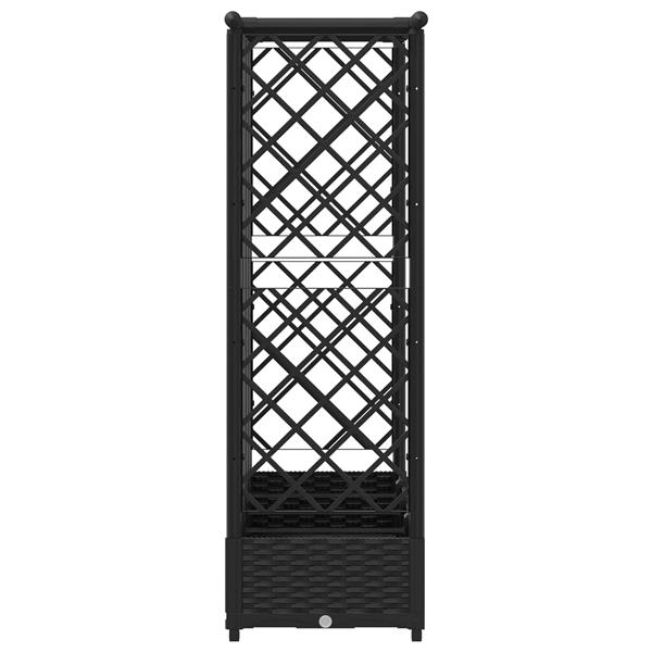 Grote foto vidaxl verhoogd bed met trellis en dak zwart 202 5 x 40 x 121 cm pp tuin en terras overige tuin en terras