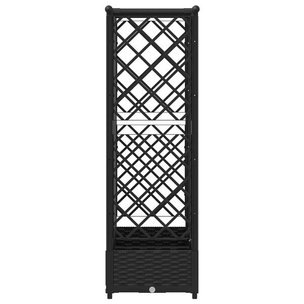 Grote foto vidaxl verhoogd bed met trellis en dak zwart 164 x 40 x 121 cm pp tuin en terras overige tuin en terras