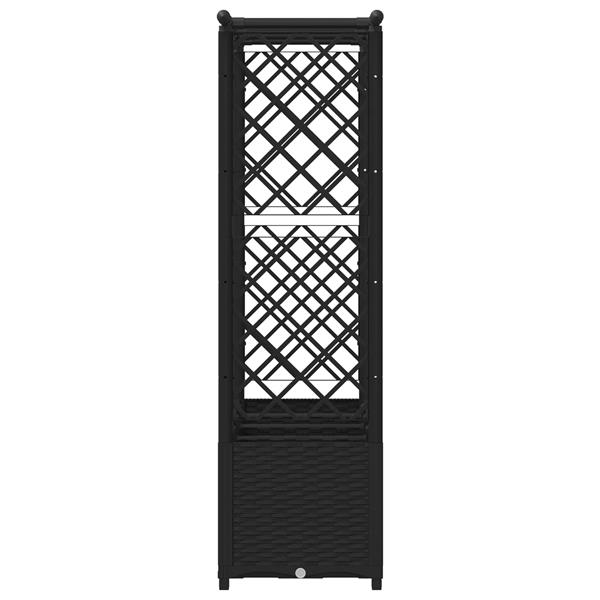 Grote foto vidaxl verhoogd bed met trellis en dak zwart 203 x 40 x 136 cm pp tuin en terras overige tuin en terras