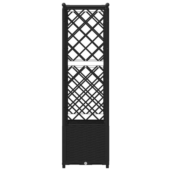 Grote foto vidaxl verhoogd bed met trellis en dak zwart 124 5 x 40 x 136 cm pp tuin en terras overige tuin en terras