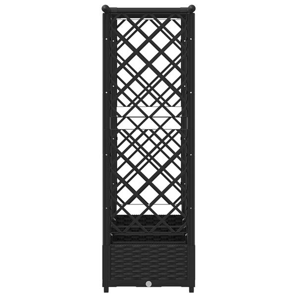 Grote foto vidaxl verhoogd bed met trellis en dak zwart 203 x 40 x 121 cm pp tuin en terras overige tuin en terras