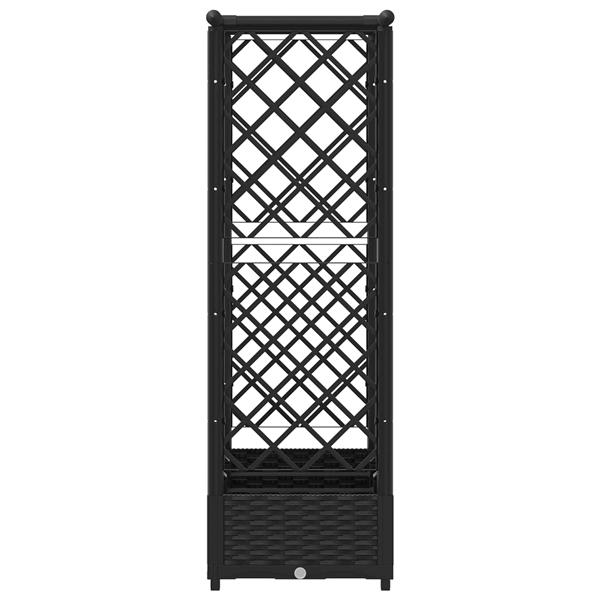 Grote foto vidaxl verhoogd bed met trellis en dak zwart 164 x 40 x 121 cm pp tuin en terras overige tuin en terras