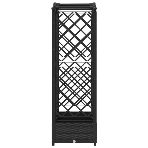 Grote foto vidaxl verhoogd bed met trellis en dak zwart 169 x 40 x 123 cm pp tuin en terras overige tuin en terras