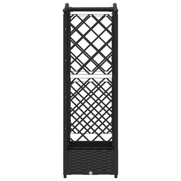 Grote foto vidaxl verhoogd bed met trellis en dak zwart 124 x 40 x 123 cm pp tuin en terras overige tuin en terras