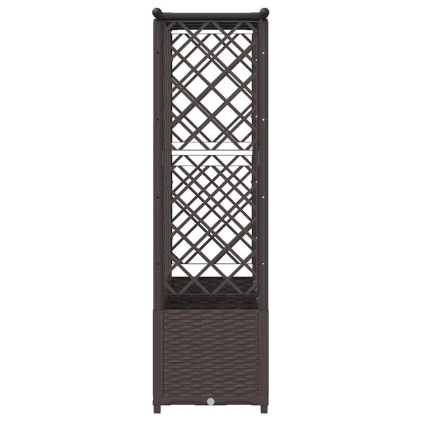 Grote foto vidaxl verhoogd bed met trellis en dak bruin 202 x 40 x 136 cm pp tuin en terras overige tuin en terras