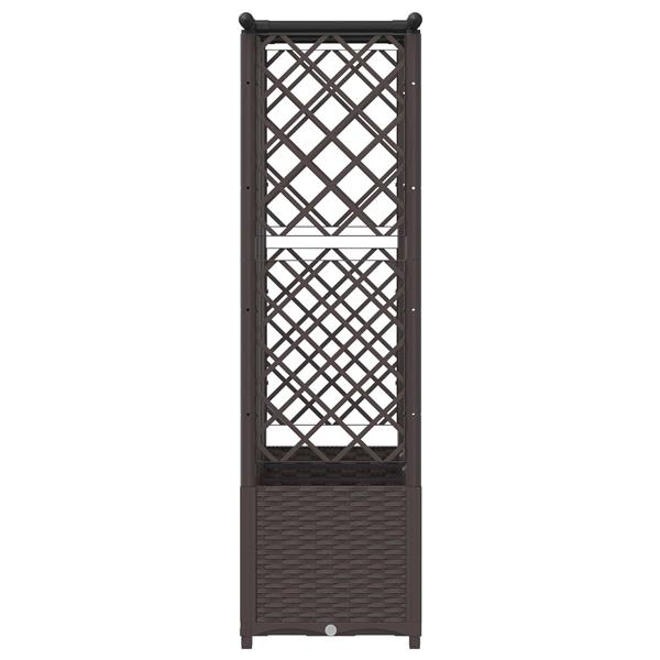 Grote foto vidaxl verhoogd bed met trellis en dak bruin 163 5 x 40 x 136 cm pp tuin en terras overige tuin en terras