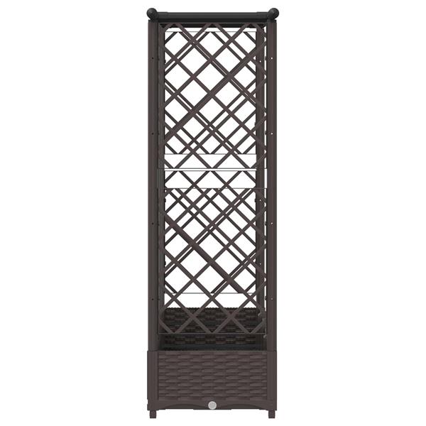 Grote foto vidaxl verhoogd bed met trellis en dak bruin 202 5 x 40 x 121 cm pp tuin en terras overige tuin en terras