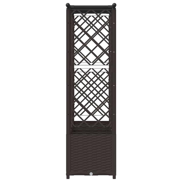Grote foto vidaxl verhoogd bed met trellis en dak bruin 203 x 40 x 136 cm pp tuin en terras overige tuin en terras