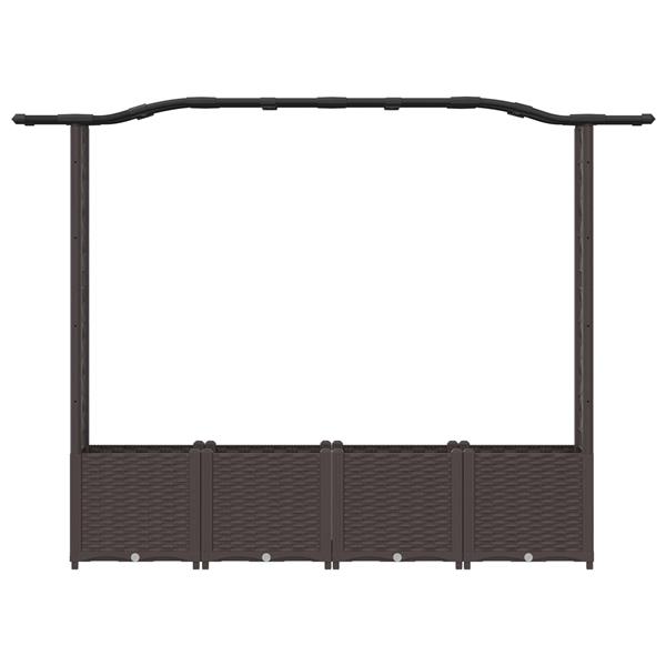 Grote foto vidaxl verhoogd bed met trellis en dak bruin 204 x 40 x 138 cm pp tuin en terras overige tuin en terras